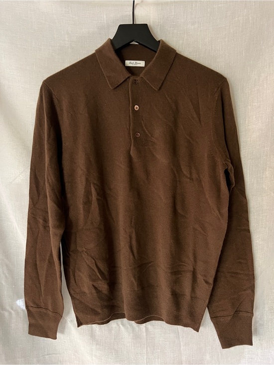 Buck Mason Other - Buck Mason 100% Cashmere Sweater Polo Brown Long Sleeve Men’s Medium